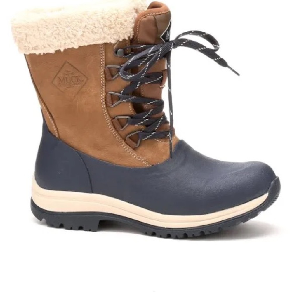 Muck Boots Otter/Navy Women's Arctic Apres Lace Mid Boot